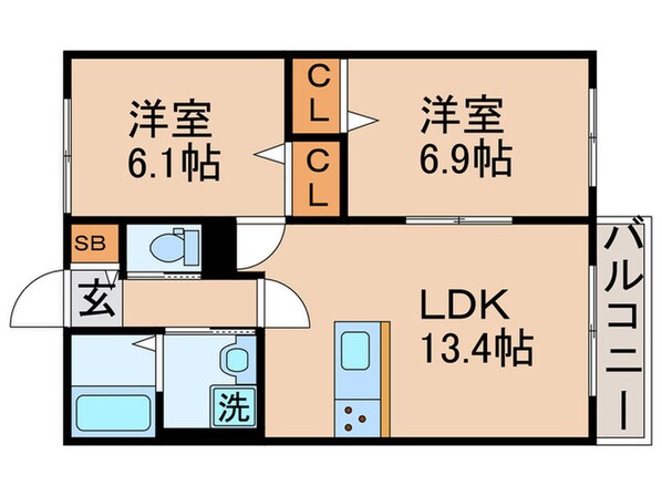 グラントレ宮城の物件間取画像